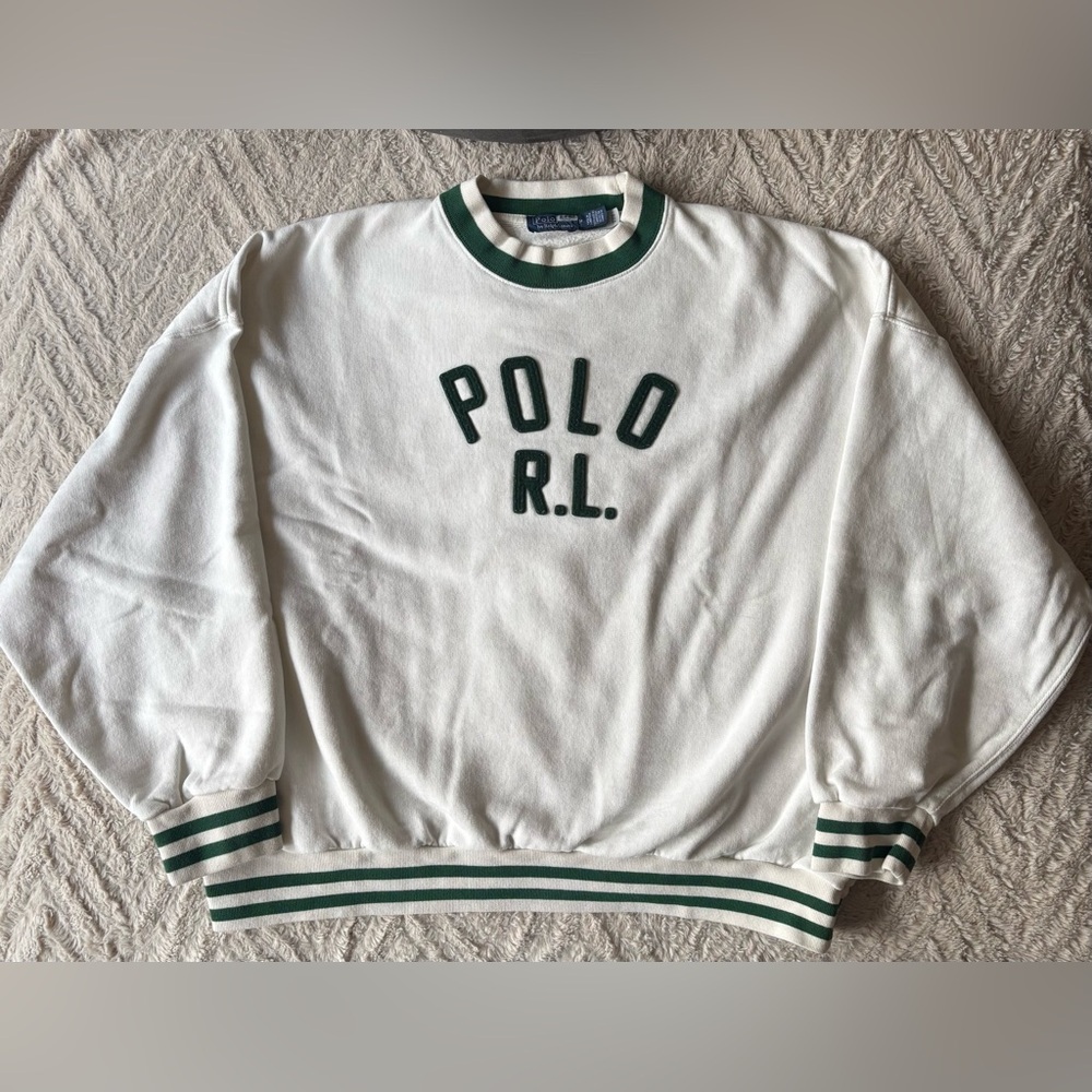 Polo Ralph Lauren Vintage Fleece Polo Sweatshirt in Nevis Medium